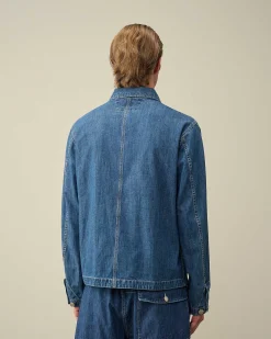 C.P. Company Blu Jacket Stone Bleach-Blue Clearance