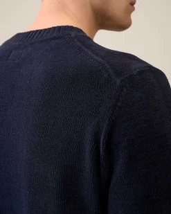 C.P. Company Chenille Cotton Knit Total Eclipse-Blue Clearance