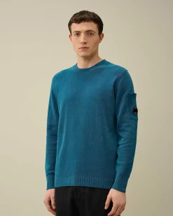 C.P. Company Chenille Cotton Knit Ink Blue Hot