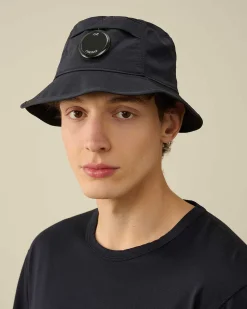 C.P. Company Chrome-R Bucket Hat Total Eclipse-Blue Best Sale
