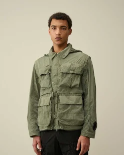 C.P. Company Chrome-R Goggle Utility Jacket Agave Green Cheap