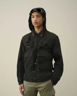 C.P. Company Chrome-R Goggle Utility Jacket Black Store