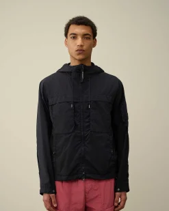 C.P. Company Chrome-R Hooded Jacket Total Eclipse-Blue Flash Sale