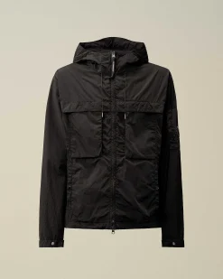C.P. Company Chrome-R Hooded Jacket Black Flash Sale