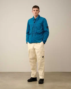 C.P. Company Chrome-R Hooded Overshirt Ink Blue Flash Sale