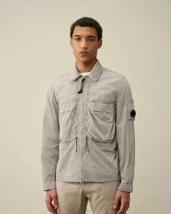 C.P. Company Chrome-R Hooded Overshirt Drizzle Grey Discount