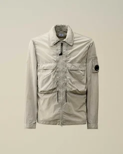 C.P. Company Chrome-R Hooded Overshirt Drizzle Grey Discount
