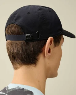 C.P. Company Chrome-R Logo Cap Total Eclipse-Blue Discount