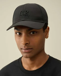 C.P. Company Chrome-R Logo Cap Black Flash Sale