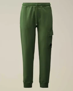 C.P. Company Cotton Diagonal Fleece Cargo Sweatpants Duck Green Cheap