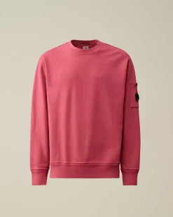 C.P. Company Cotton Diagonal Fleece Lens Sweatshirt Red Bud Shop
