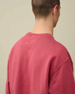 C.P. Company Cotton Diagonal Fleece Lens Sweatshirt Red Bud Shop