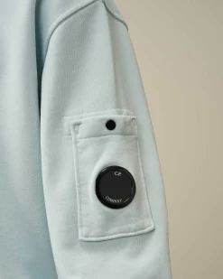 C.P. Company Cotton Diagonal Fleece Lens Sweatshirt Starlight Blue Flash Sale