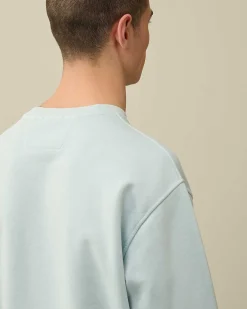 C.P. Company Cotton Diagonal Fleece Lens Sweatshirt Starlight Blue Flash Sale