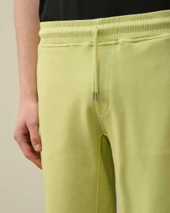 C.P. Company Cotton Diagonal Fleece Shorts White Pear Hot