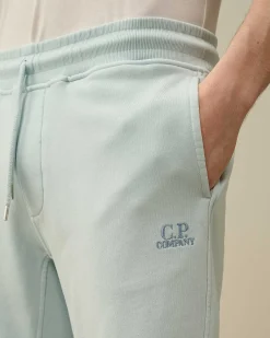 C.P. Company Cotton Diagonal Fleece Shorts Starlight Blue Outlet