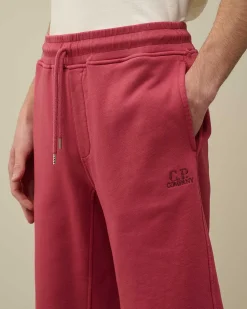 C.P. Company Cotton Diagonal Fleece Shorts Red Bud Best