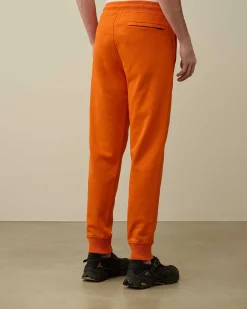 C.P. Company Cotton Diagonal Fleece Sweatpants Gold Flame-Orange New