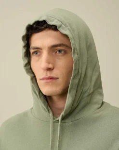 C.P. Company Cotton Fleece Mixed Hoodie Agave Green Discount