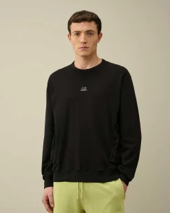 C.P. Company Cotton Fleece Mixed Sweatshirt Black Cheap