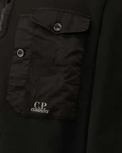 C.P. Company Cotton Fleece Mixed Zipped Sweatshirt Black Online