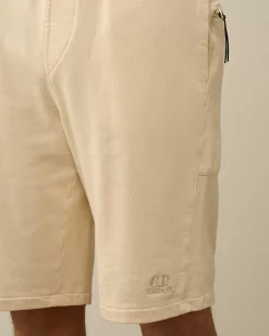 C.P. Company Cotton Fleece Shorts Pistachio Shell-Beige Best Sale
