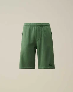 C.P. Company Cotton Fleece Shorts Duck Green Shop