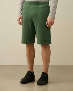 C.P. Company Cotton Fleece Shorts Duck Green Shop