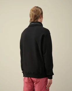 C.P. Company Cotton Fleece Zipped Sweatshirt Black Store