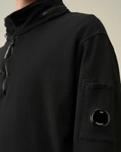 C.P. Company Cotton Fleece Zipped Sweatshirt Black Store