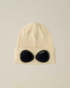 C.P. Company Cotton Goggle Beanie Pistachio Shell-Beige Sale