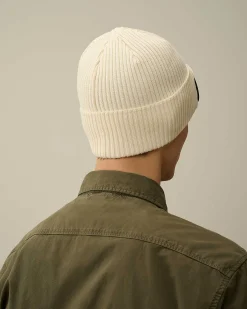 C.P. Company Cotton Goggle Beanie Pistachio Shell-Beige Sale
