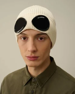C.P. Company Cotton Goggle Beanie Pistachio Shell-Beige Sale