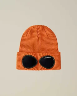 C.P. Company Cotton Goggle Beanie Gold Flame-Orange Flash Sale