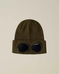 C.P. Company Cotton Goggle Beanie Ivy Green Outlet