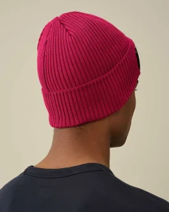 C.P. Company Cotton Goggle Beanie Red Bud Cheap