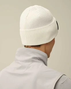 C.P. Company Cotton Goggle Beanie Gauze White Best Sale