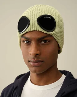 C.P. Company Cotton Goggle Beanie White Pear Hot