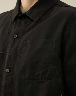 C.P. Company Cotton/Linen Overshirt Black Sale