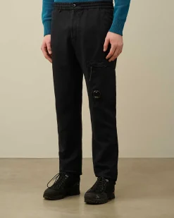C.P. Company Cotton/Linen Regular Cargo Pants Total Eclipse-Blue Clearance
