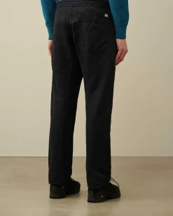 C.P. Company Cotton/Linen Regular Cargo Pants Total Eclipse-Blue Clearance