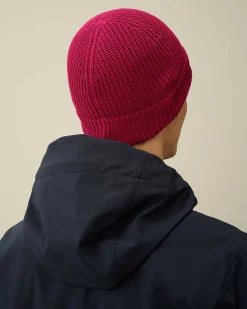 C.P. Company Cotton Logo Beanie Red Bud Shop