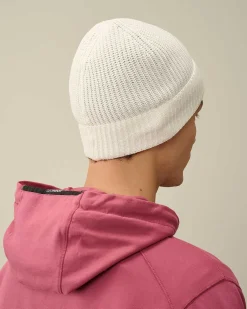 C.P. Company Cotton Logo Beanie Gauze White Fashion