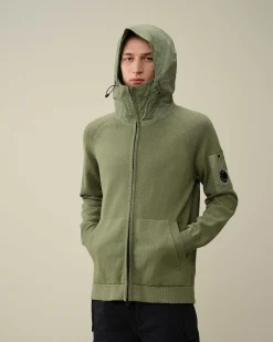 C.P. Company Cotton Mixed Hooded Knit Agave Green Online