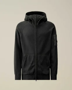 C.P. Company Cotton Mixed Hooded Knit Black Sale