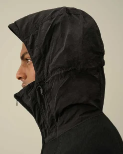 C.P. Company Cotton Mixed Hooded Knit Black Sale