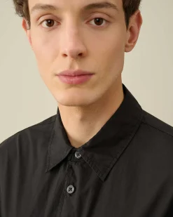 C.P. Company Cotton Popeline Overshirt Black Flash Sale