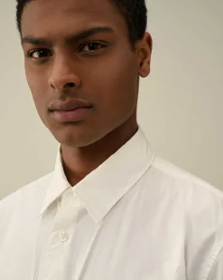 C.P. Company Cotton Popeline Overshirt Gauze White Hot