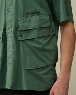 C.P. Company Cotton Popeline Pocket Shirt Duck Green Best
