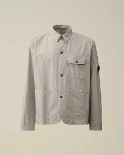 C.P. Company Cotton Popeline Workwear Shirt Drizzle Grey Store